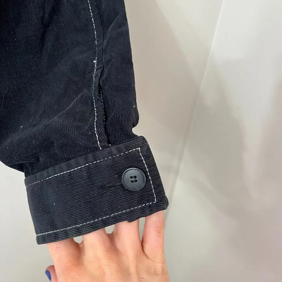 Vtg Inc International Concepts Womens Black Corduroy Jacket M Petites Button - Picture 6 of 10